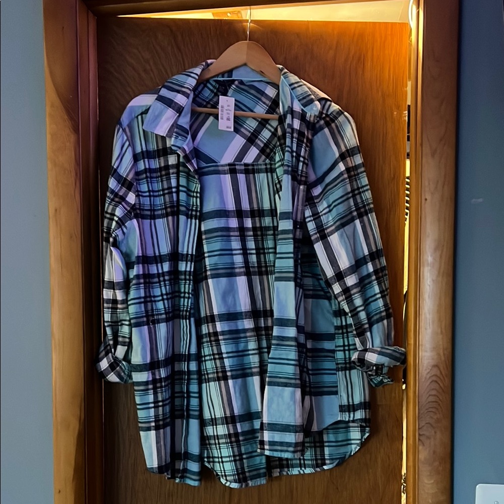 Plaid Button-Up Shirt -Aeropostale